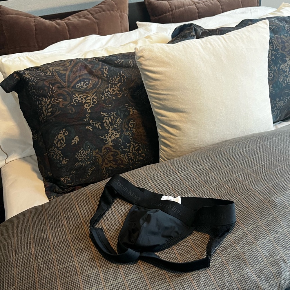 Calvin Klein Black lace jockstrap- size small